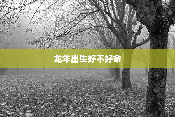 龙年出生好不好命