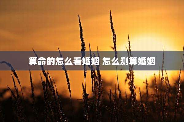 算命的怎么看婚姻 怎么测算婚姻
