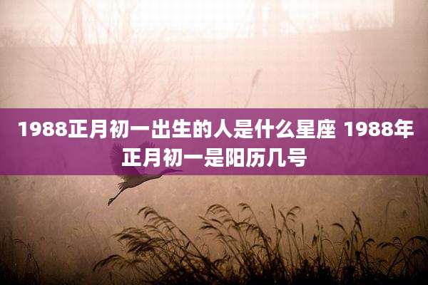 1988正月初一出生的人是什么星座 1988年正月初一是阳历几号