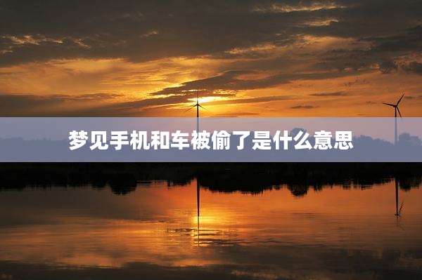 梦见手机和车被偷了是什么意思