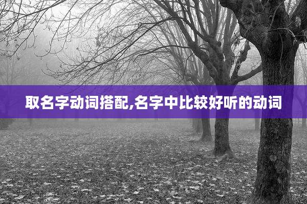 取名字动词搭配,名字中比较好听的动词