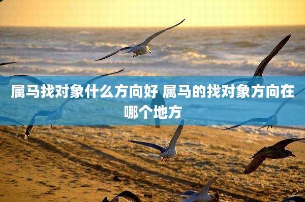 属马找对象什么方向好 属马的找对象方向在哪个地方