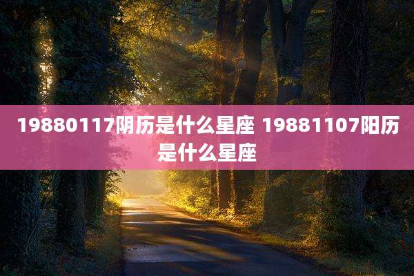 19880117阴历是什么星座 19881107阳历是什么星座