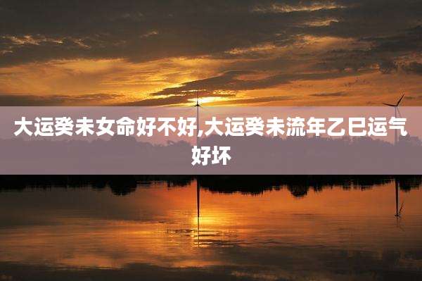 大运癸未女命好不好,大运癸未流年乙巳运气好坏