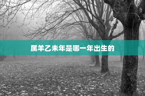 属羊乙未年是哪一年出生的