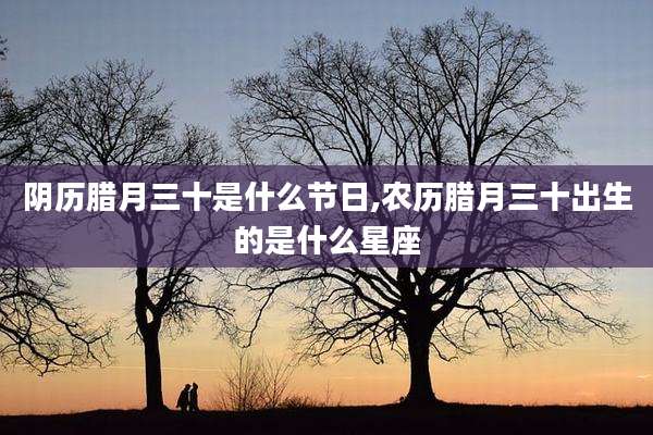 阴历腊月三十是什么节日,农历腊月三十出生的是什么星座