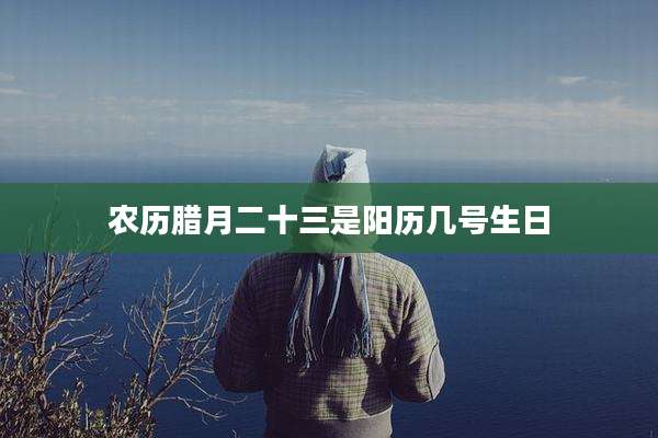 农历腊月二十三是阳历几号生日