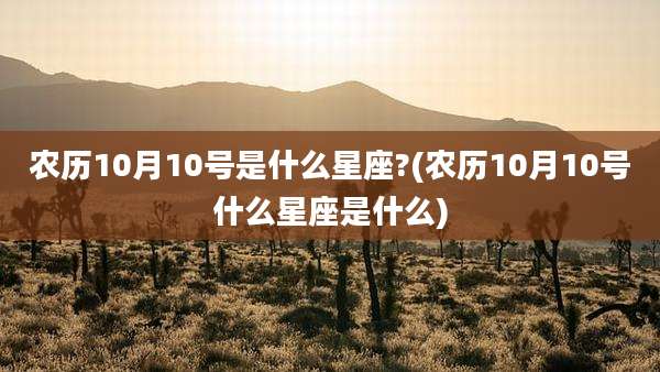 农历10月10号是什么星座?(农历10月10号什么星座是什么)