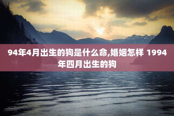 94年4月出生的狗是什么命,婚姻怎样 1994年四月出生的狗