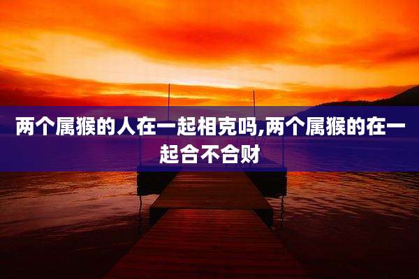 两个属猴的人在一起相克吗,两个属猴的在一起合不合财