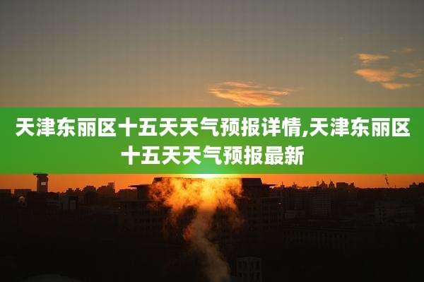 天津东丽区十五天天气预报详情,天津东丽区十五天天气预报最新