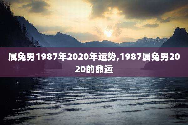 属兔男1987年2020年运势,1987属兔男2020的命运