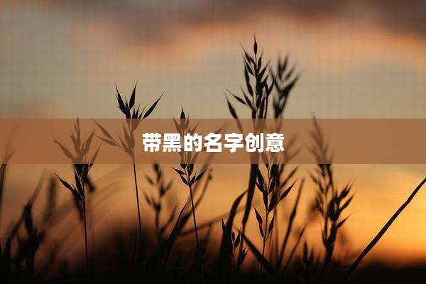 带黑的名字创意
