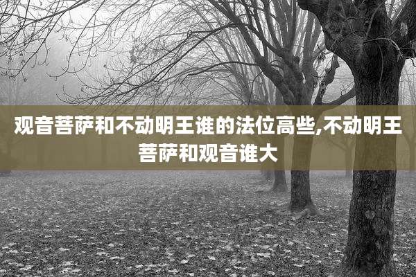 观音菩萨和不动明王谁的法位高些,不动明王菩萨和观音谁大