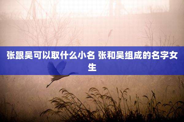 张跟吴可以取什么小名 张和吴组成的名字女生