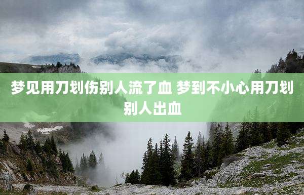 梦见用刀划伤别人流了血 梦到不小心用刀划别人出血