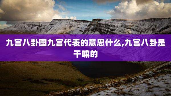 九宫八卦图九宫代表的意思什么,九宫八卦是干嘛的