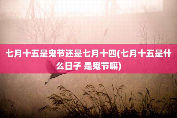 七月十五是鬼节还是七月十四(七月十五是什么日子 是鬼节嘛)