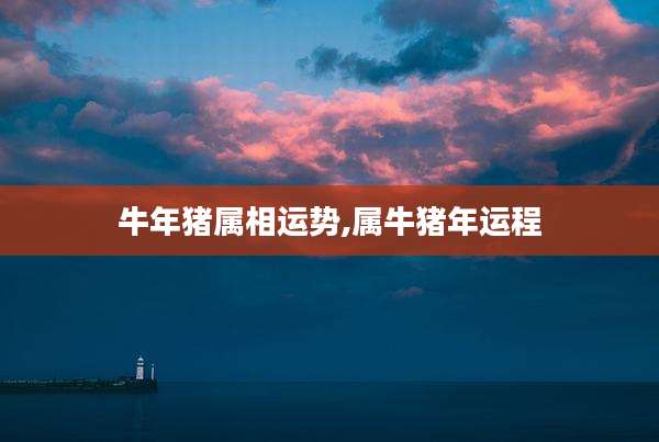 牛年猪属相运势,属牛猪年运程