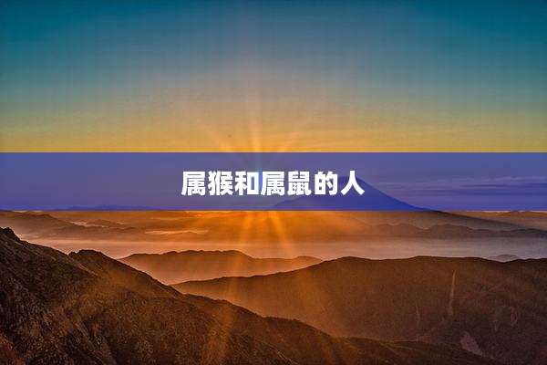 属猴和属鼠的人