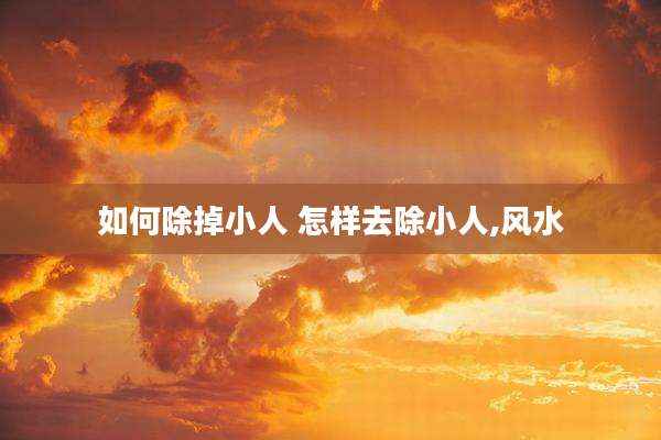 如何除掉小人 怎样去除小人,风水