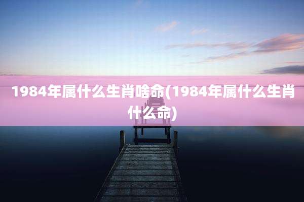 1984年属什么生肖啥命(1984年属什么生肖什么命)