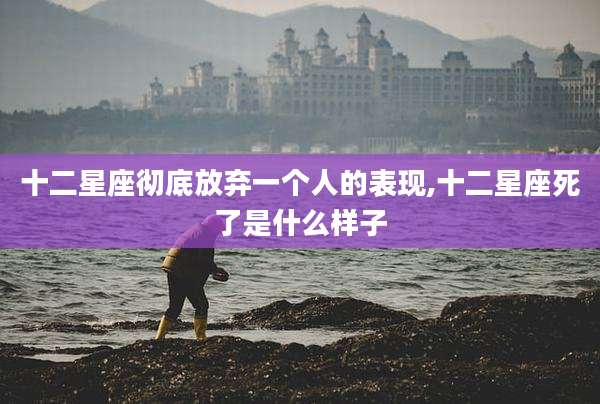 十二星座彻底放弃一个人的表现,十二星座死了是什么样子