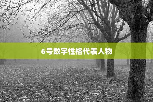 6号数字性格代表人物