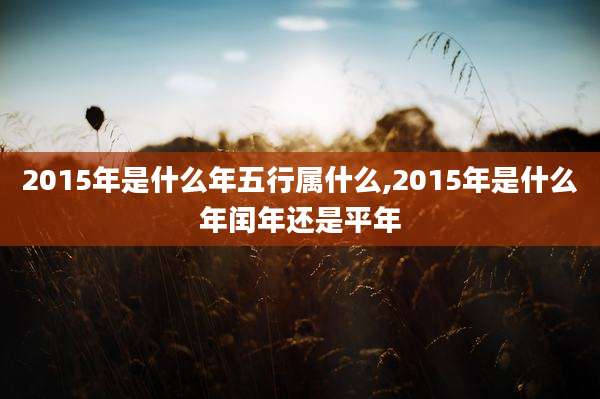 2015年是什么年五行属什么,2015年是什么年闰年还是平年