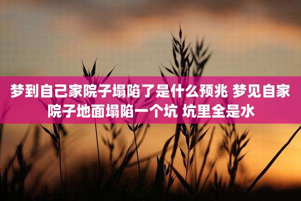 梦到自己家院子塌陷了是什么预兆 梦见自家院子地面塌陷一个坑 坑里全是水