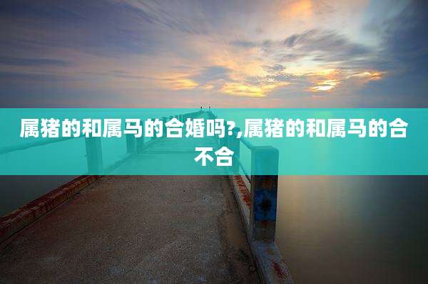 属猪的和属马的合婚吗?,属猪的和属马的合不合