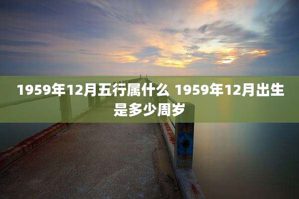1959年12月五行属什么 1959年12月出生是多少周岁