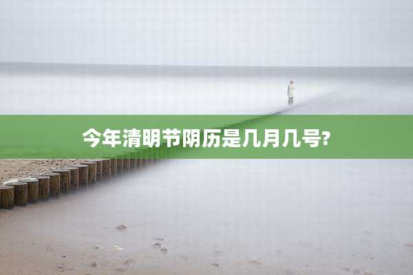 今年清明节阴历是几月几号?