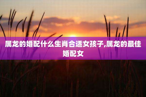 属龙的婚配什么生肖合适女孩子,属龙的最佳婚配女