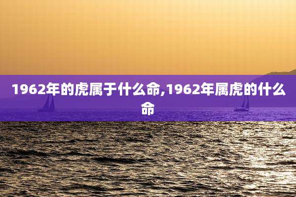 1962年的虎属于什么命,1962年属虎的什么命