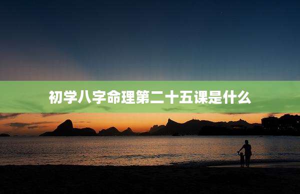 初学八字命理第二十五课是什么