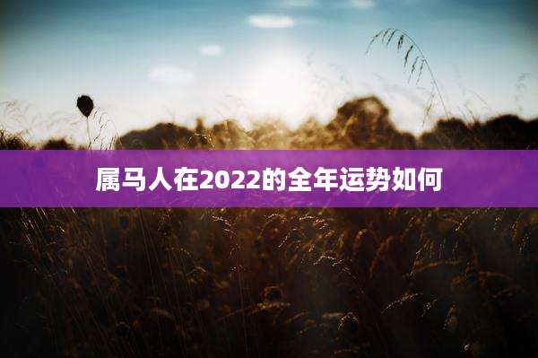 属马人在2022的全年运势如何
