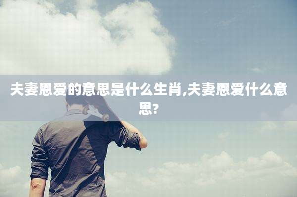 夫妻恩爱的意思是什么生肖,夫妻恩爱什么意思?