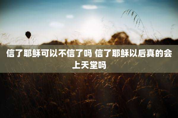 信了耶稣可以不信了吗 信了耶稣以后真的会上天堂吗