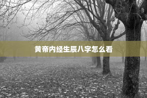 黄帝内经生辰八字怎么看