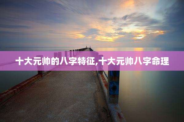 十大元帅的八字特征,十大元帅八字命理