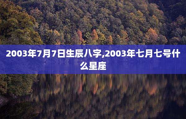 2003年7月7日生辰八字,2003年七月七号什么星座