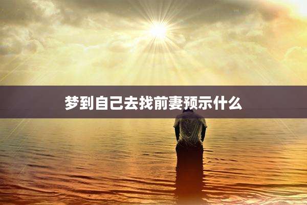 梦到自己去找前妻预示什么