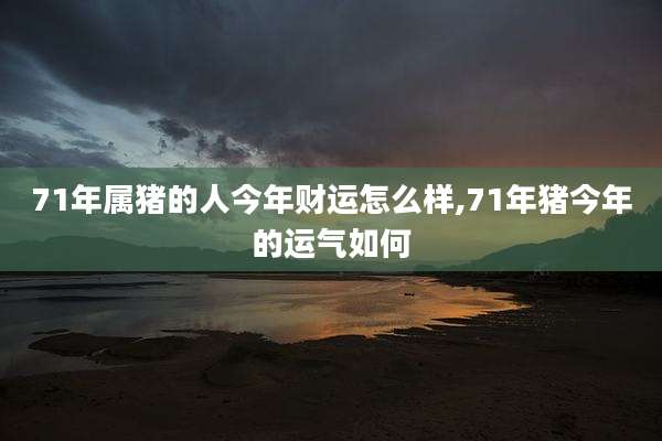 71年属猪的人今年财运怎么样,71年猪今年的运气如何