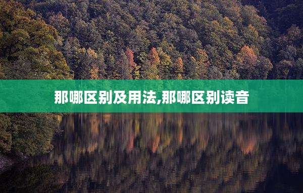 那哪区别及用法,那哪区别读音