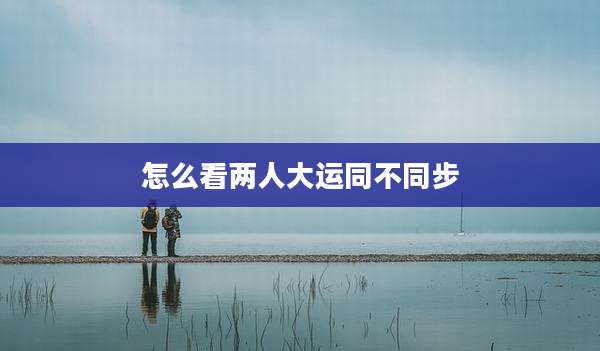 怎么看两人大运同不同步