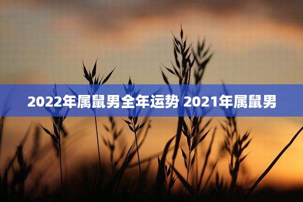 2022年属鼠男全年运势 2021年属鼠男
