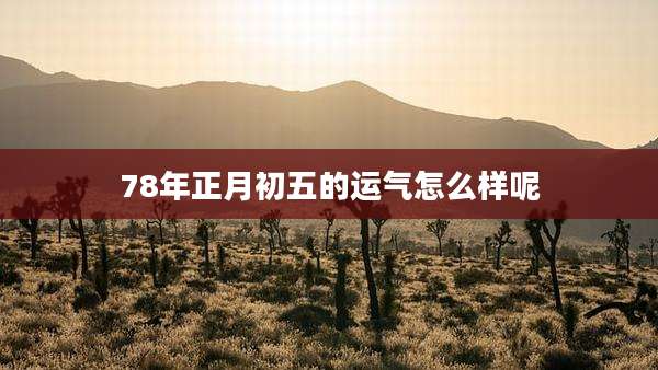 78年正月初五的运气怎么样呢