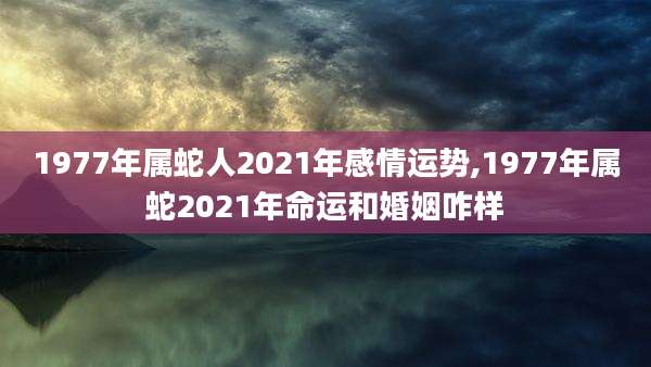 1977年属蛇人2021年感情运势,1977年属蛇2021年命运和婚姻咋样
