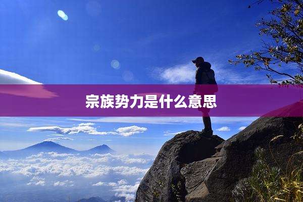 宗族势力是什么意思